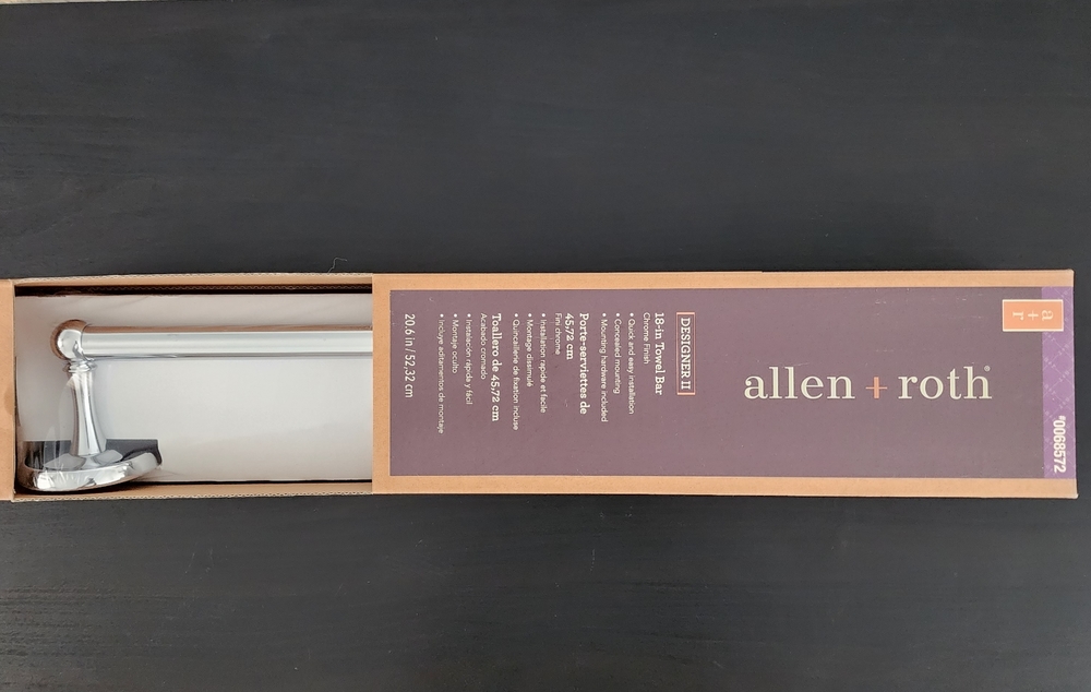 Allen + Roth 18" towel bar chrome x 1